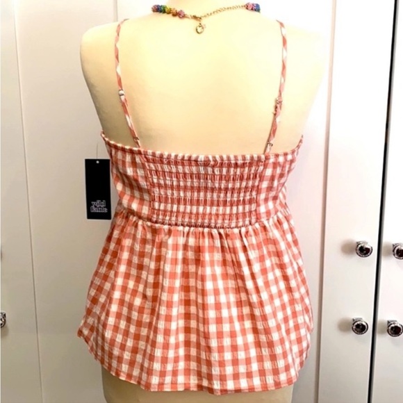 Orange Checkered StrappyTop Sz Small NEW! FIRM! - Picture 2 of 3